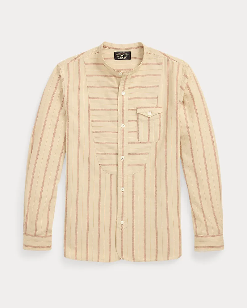 Ralph Lauren Gestreiftes Arbeitshemd aus Ratière Tan