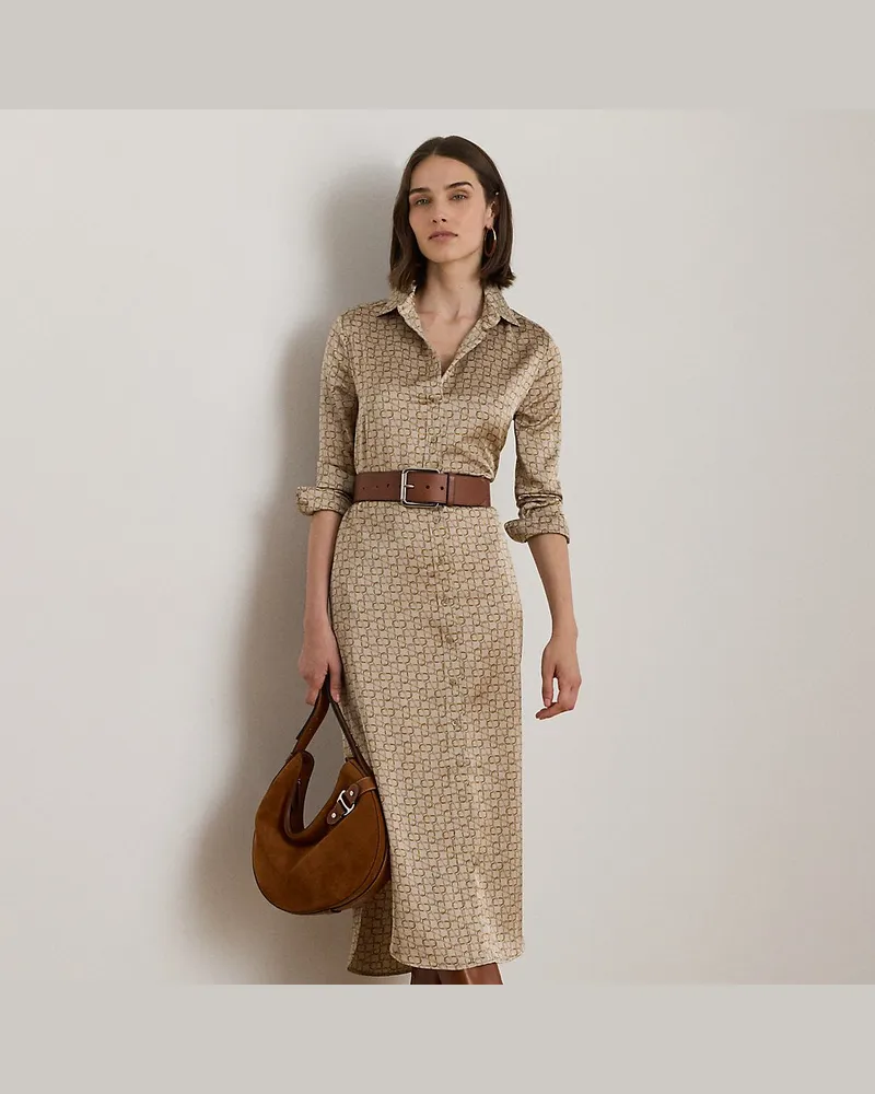 Ralph Lauren Gemustertes Hemdkleid aus Charmeuse Multi