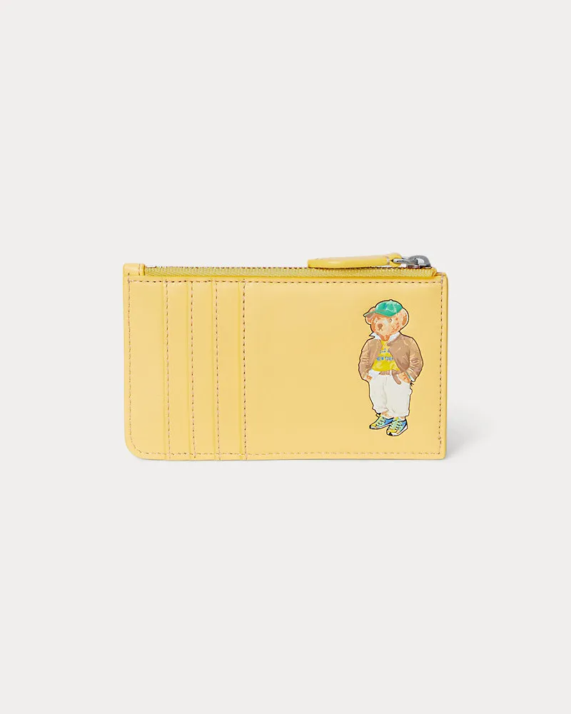 Ralph Lauren Kartenetui aus Leder mit Polo Bear Yellow