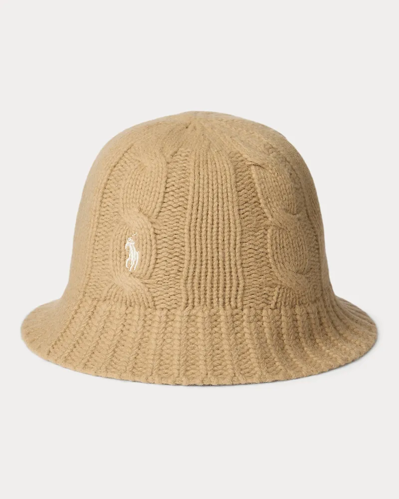 Ralph Lauren Topfhut mit Zopfmuster Tan