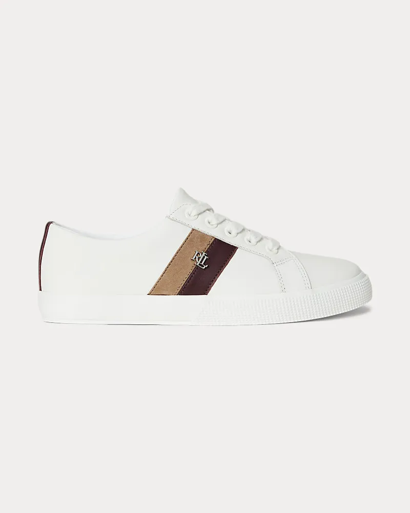 Ralph Lauren Color-Block-Sneaker Janson II aus Leder White