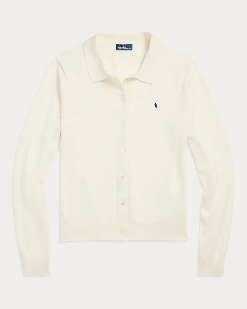 Ralph Lauren Polo-Strickjacke aus Baumwollmischung Cream