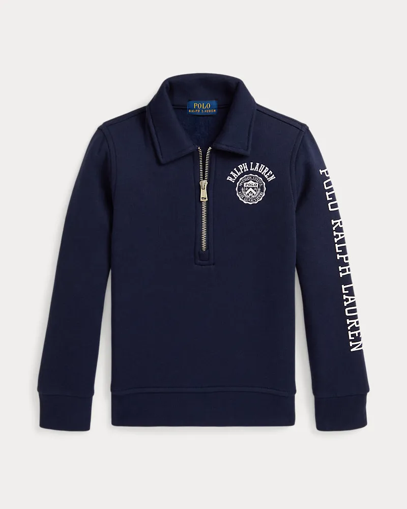 Ralph Lauren Fleece-Sweatshirt mit Kragen und Logo Blue