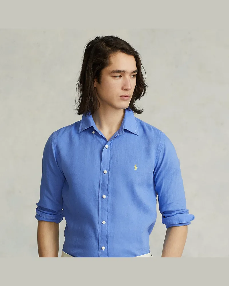 Ralph Lauren Custom-Fit Leinenhemd Blue