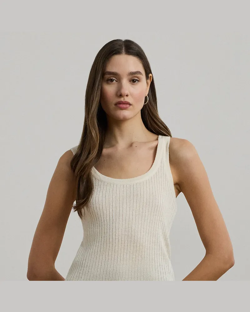Ralph Lauren Ärmelloser Pullover aus Leinenmischung Cream