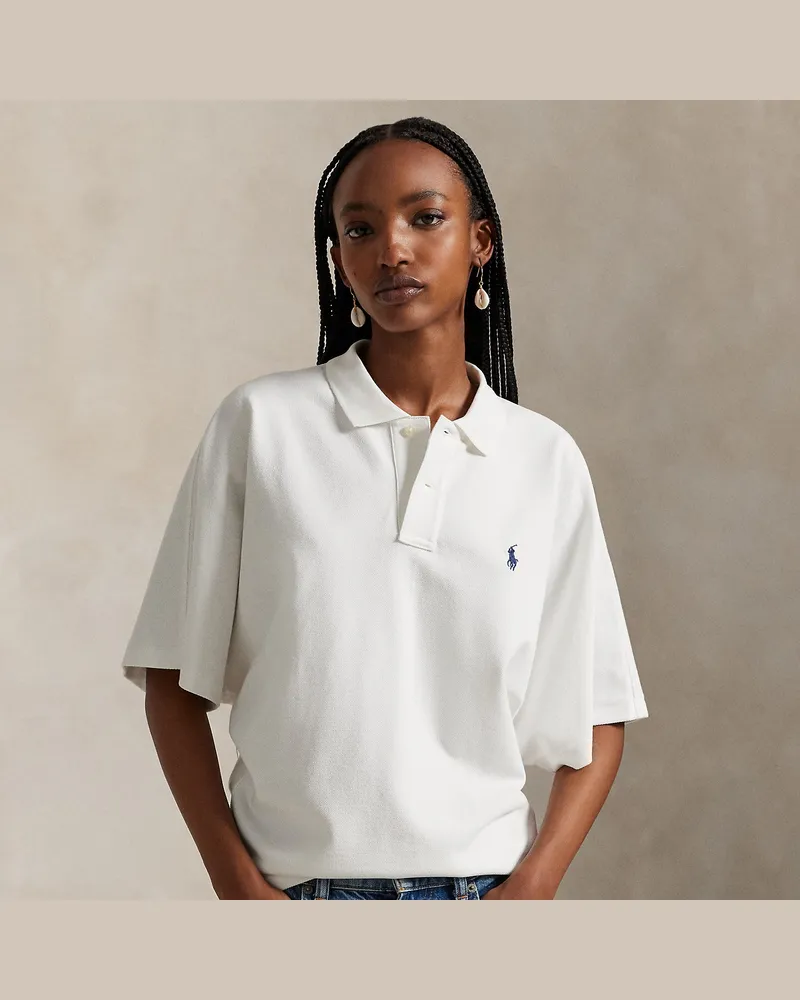 Ralph Lauren Piqué-Poloshirt mit Fledermausärmeln White