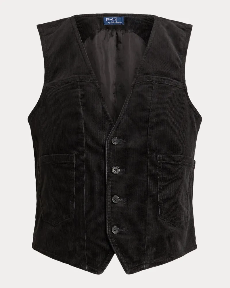 Ralph Lauren Weste aus Kordsamt Black