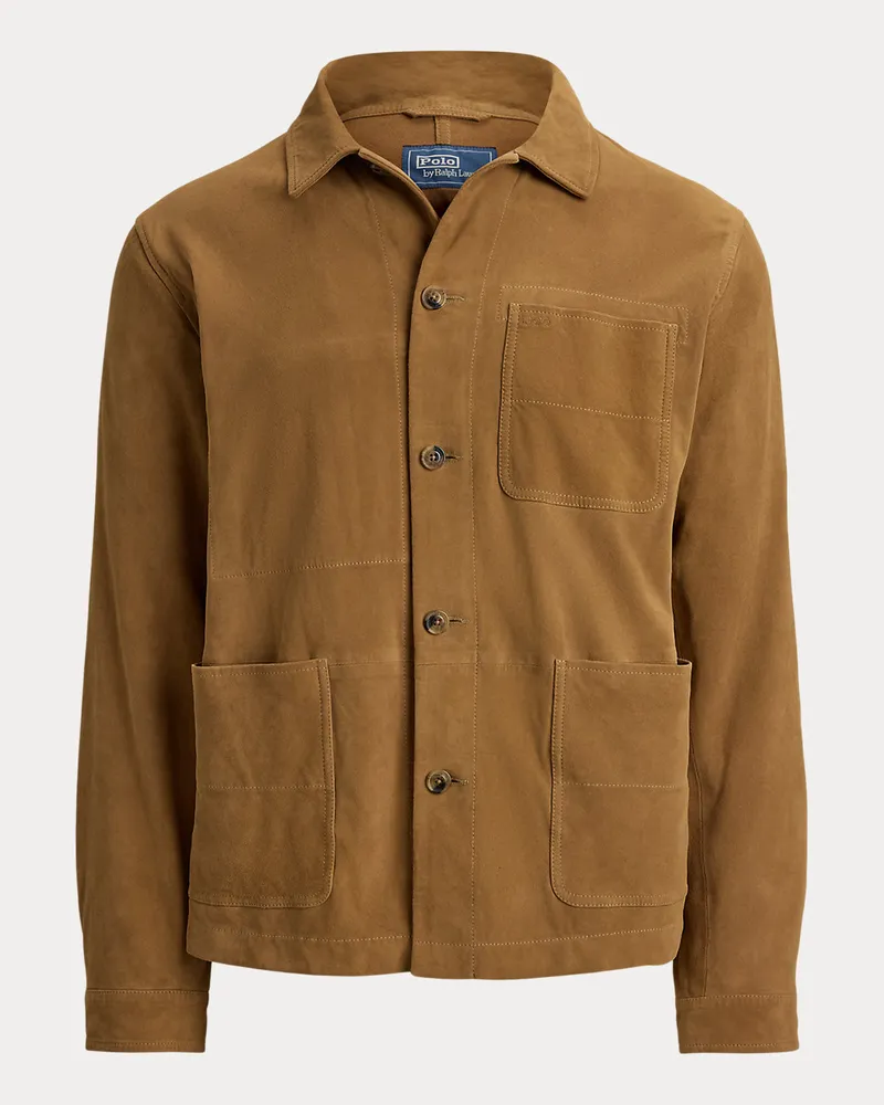 Ralph Lauren Utility-Jacke aus Wildleder Brown