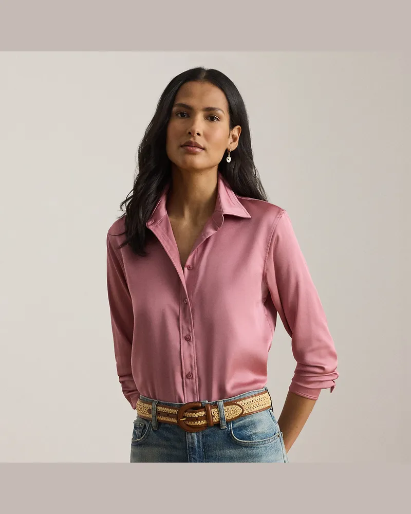 Ralph Lauren Classic-Fit Hemd aus Satin-Charmeuse Pink