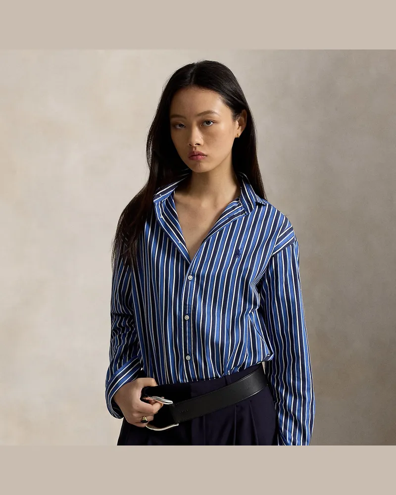Ralph Lauren Relaxed-Fit Baumwollhemd mit Streifen Blue