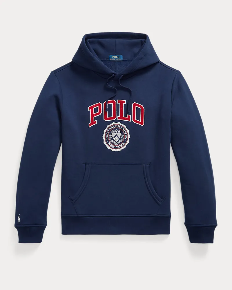 Ralph Lauren Fleece-Kapuzenpullover mit Logo Blue