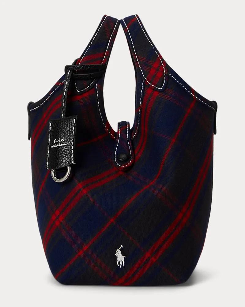 Ralph Lauren Hybrid-Tasche Polo Play mit Karomuster Green