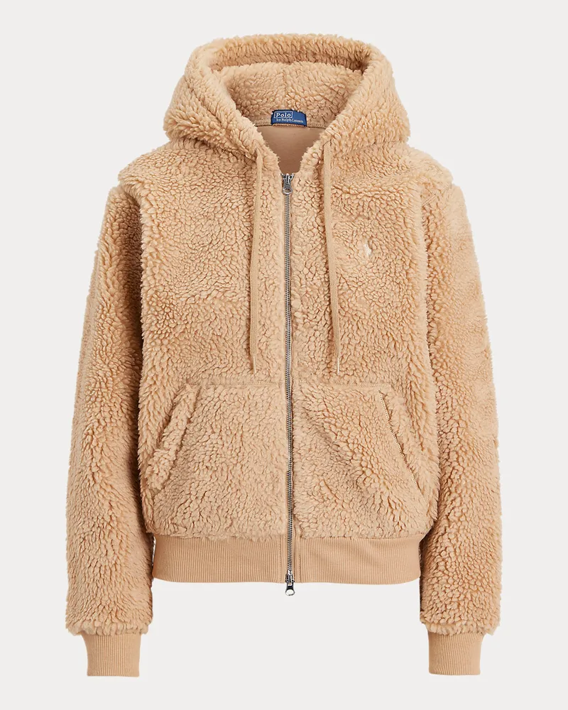 Ralph Lauren Kapuzenjacke aus hochflorigem Fleece Tan