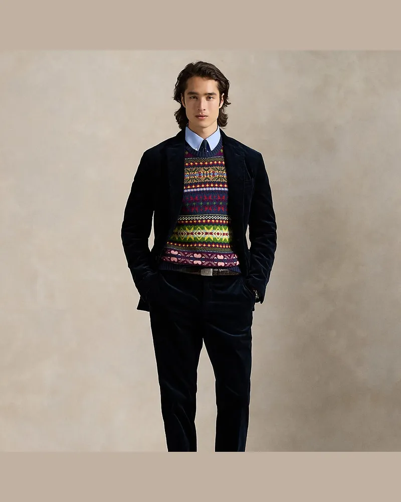 Ralph Lauren Anzughose aus Stretch-Kordsamt Blue