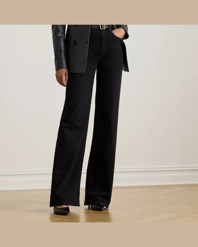Ralph Lauren Jeans mit hoher Leibhöhe und weitem Bein Black