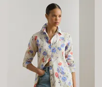 Relaxed-Fit Hemd aus Leinen mit Blumen