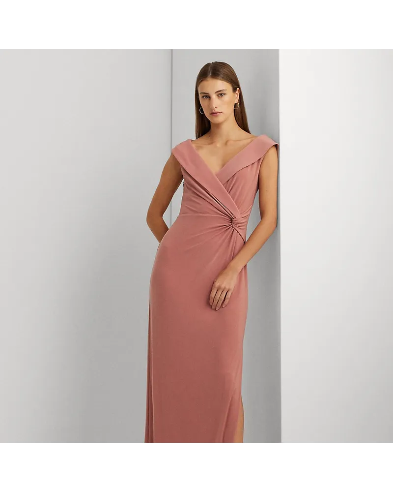 Ralph Lauren Schulterfreies Abendkleid aus Jersey Pink