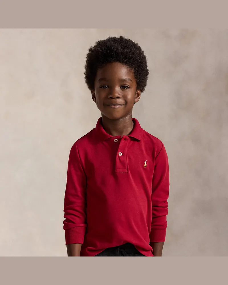 Ralph Lauren Langarm-Poloshirt aus weicher Baumwolle Red
