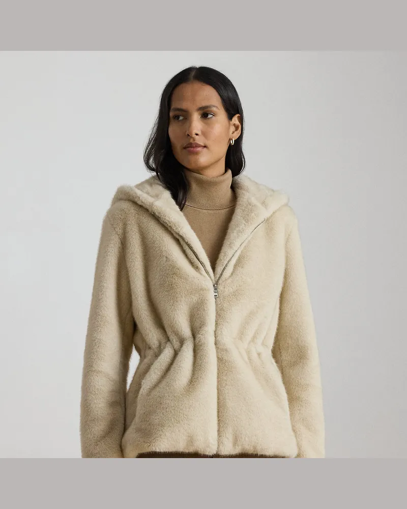 Ralph Lauren Anorak aus Kunstpelz mit Kapuze Cream