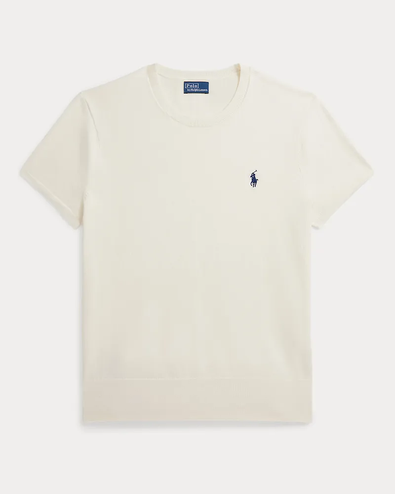 Ralph Lauren Kurzärmliger Rundhalspullover Cream