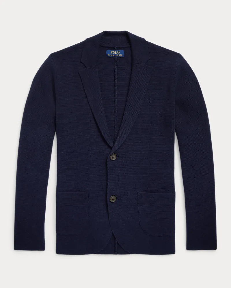 Ralph Lauren Blazer-Strickjacke aus Baumwolle Blue