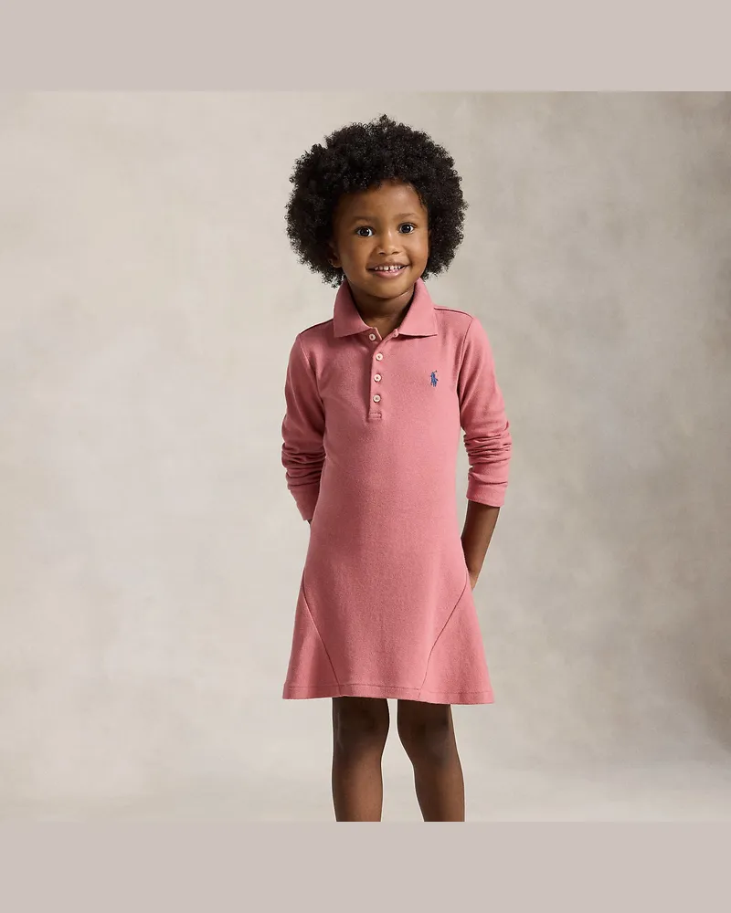 Ralph Lauren Piqué-Polokleid mit Stretch Pink