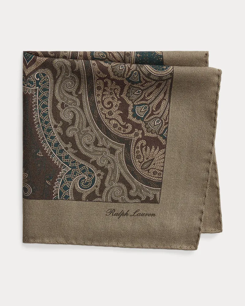 Ralph Lauren Paisley-Einstecktuch mit Kaschmir Green