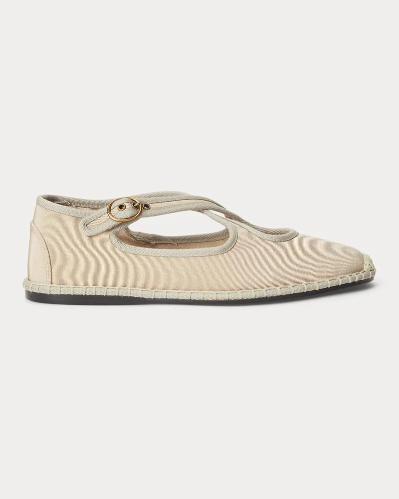 Ralph Lauren Mary-Jane-Espadrille aus Ripsband Natural
