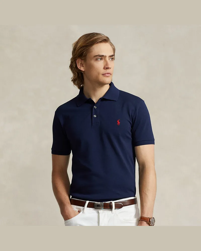 Ralph Lauren Slim-Fit Stretch-Piqué-Polo Blue