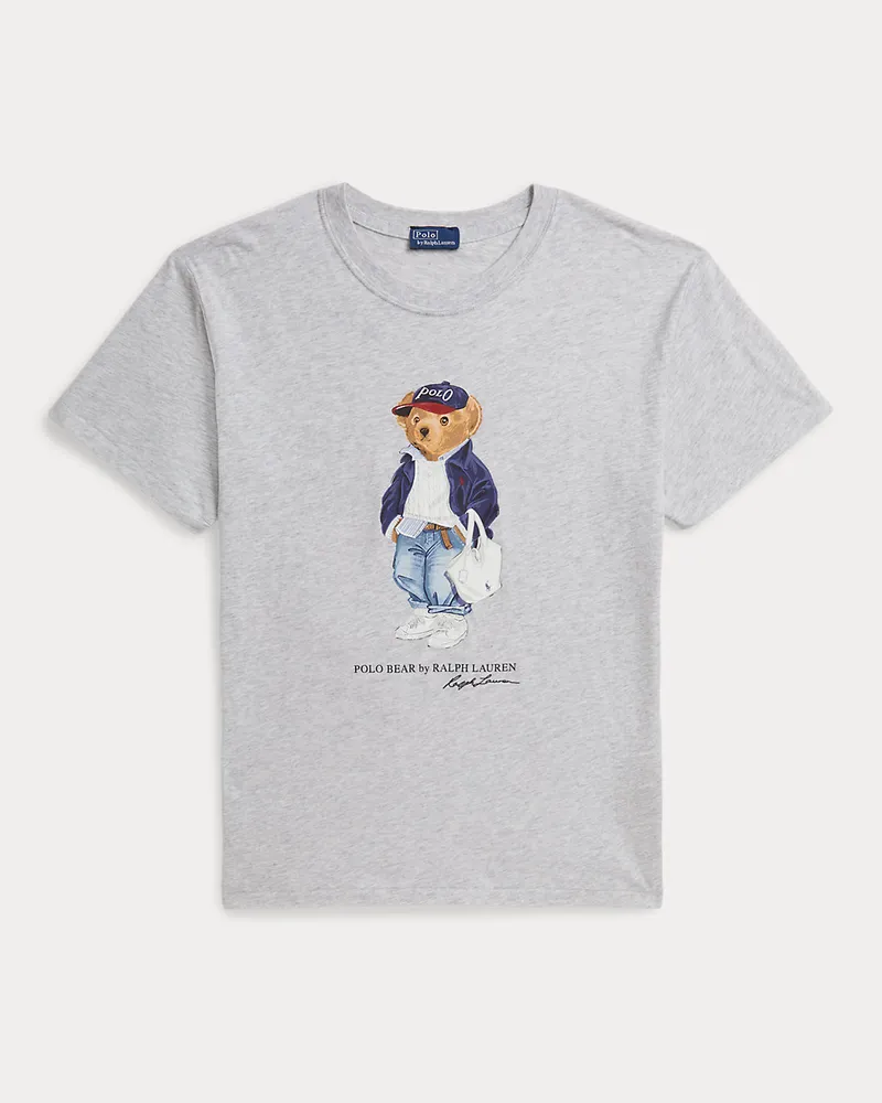 Ralph Lauren Baumwolljersey-T-Shirt mit Polo Bear Grey