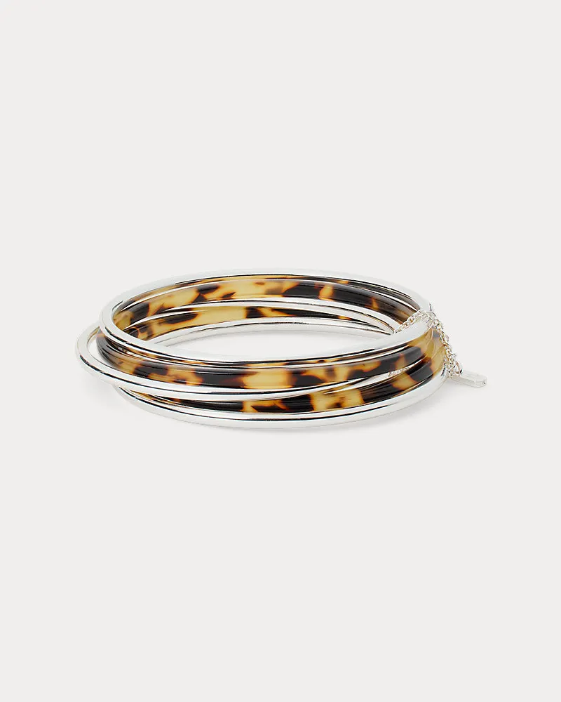 Ralph Lauren Versilberte Armreifen mit Schildpatt Silver