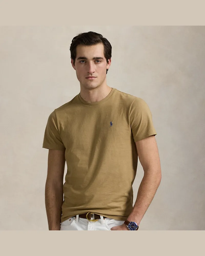 Ralph Lauren Custom-Slim-Fit Jersey-T-Shirt Tan