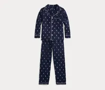 Flanelltwill-Pyjama mit Polo Pony