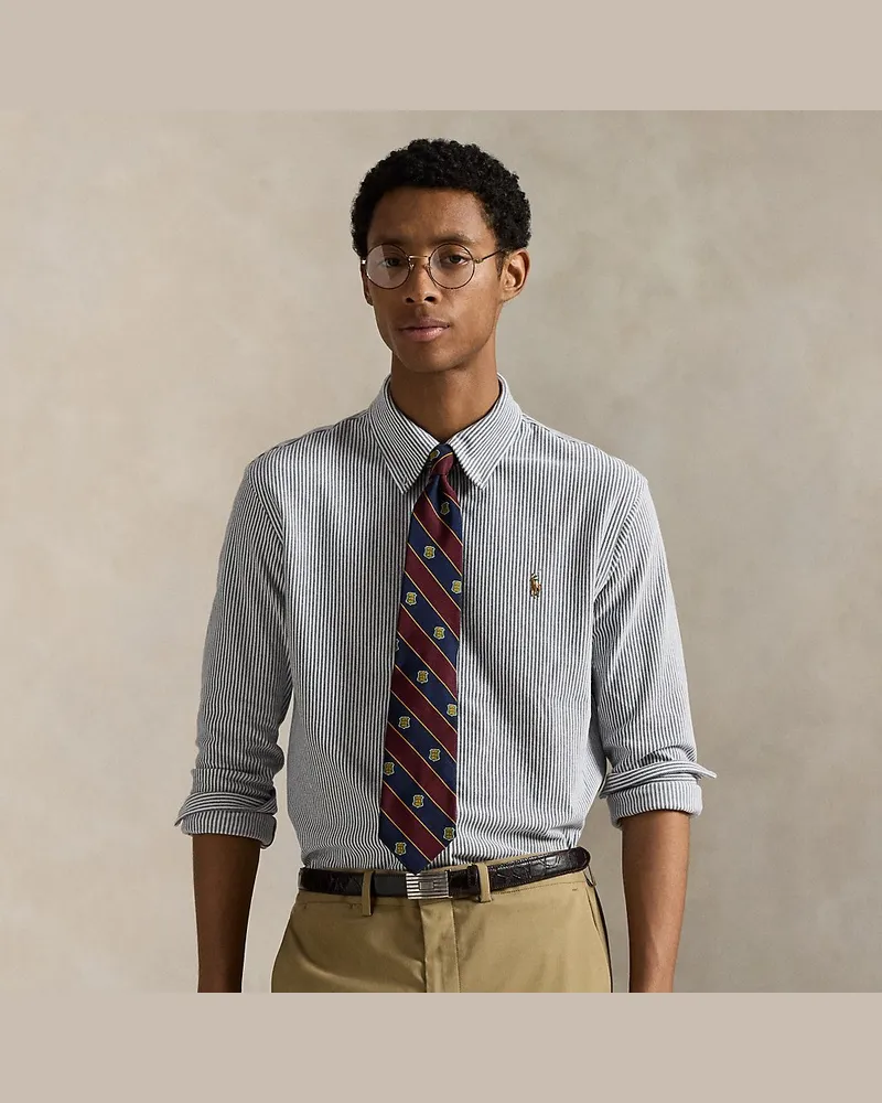 Ralph Lauren Baumwollpiqué-Oxfordhemd mit Streifen Blue