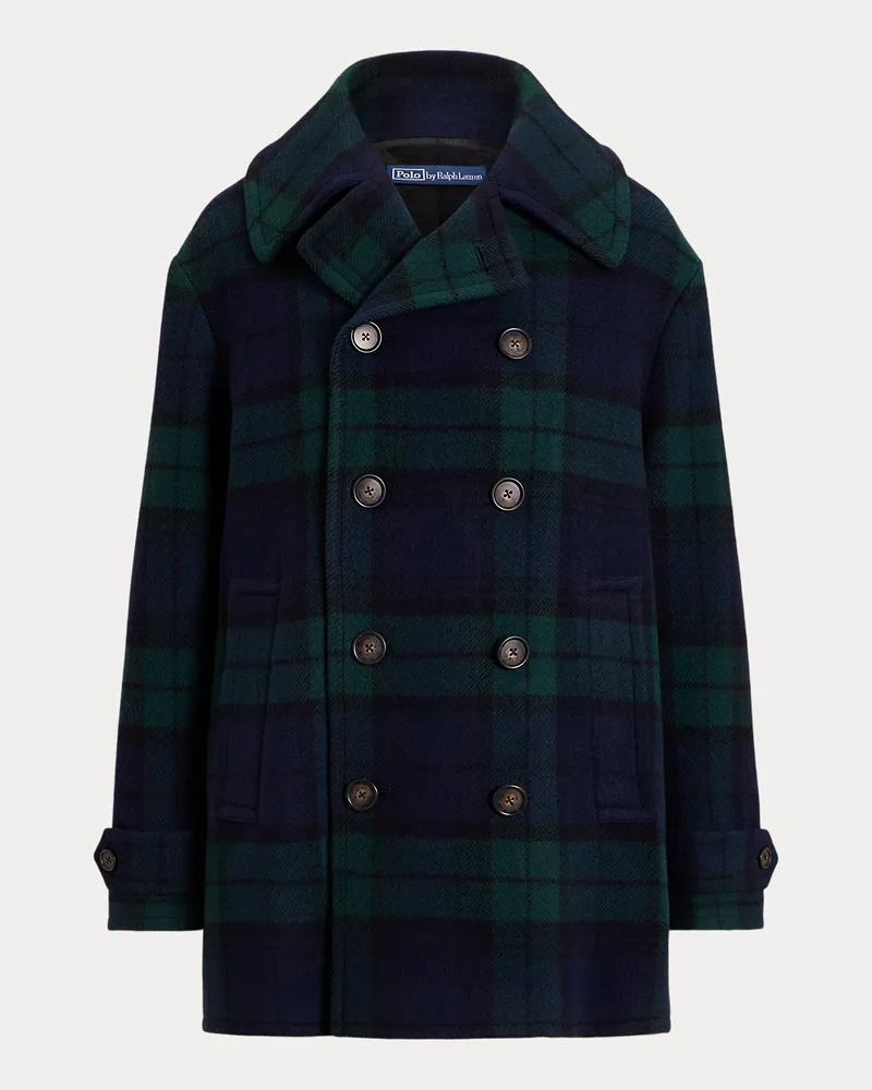 Ralph Lauren Karierter Tweed-Cabanmantel Green