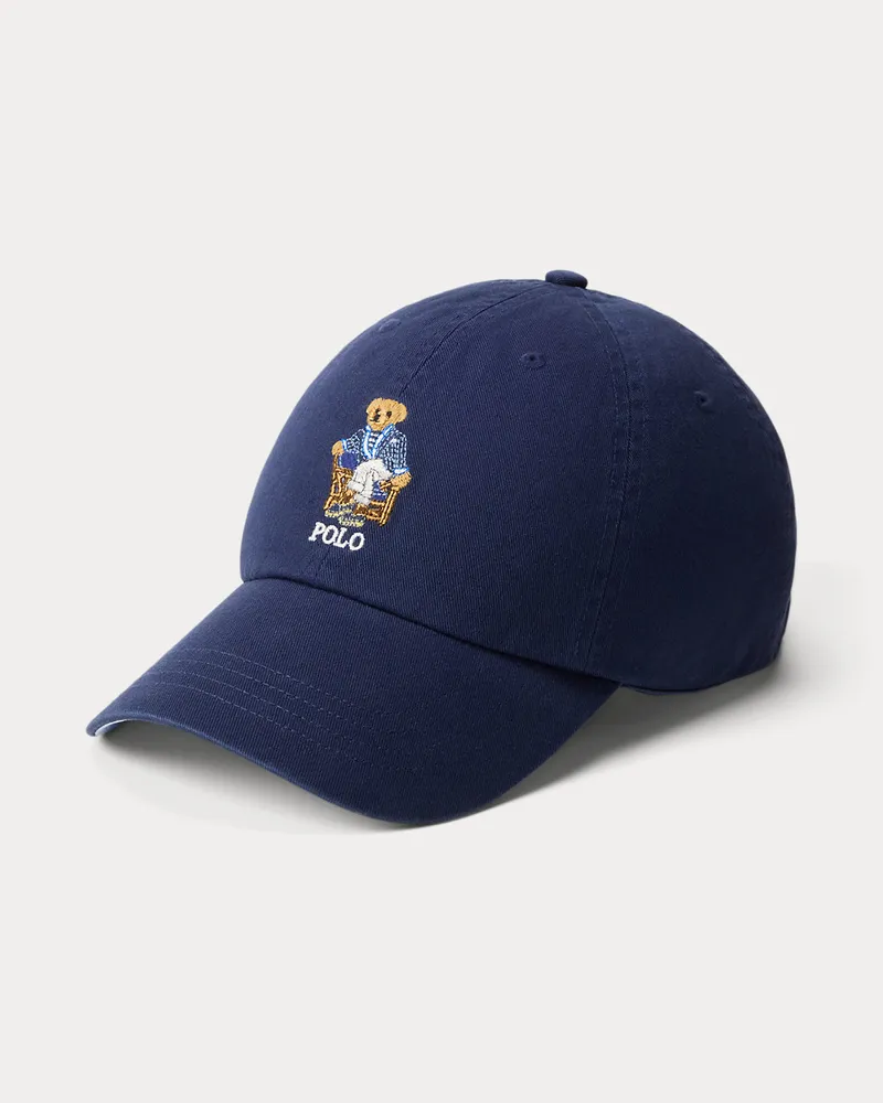 Ralph Lauren Twill-Baseballkappe mit Polo Bear Blue