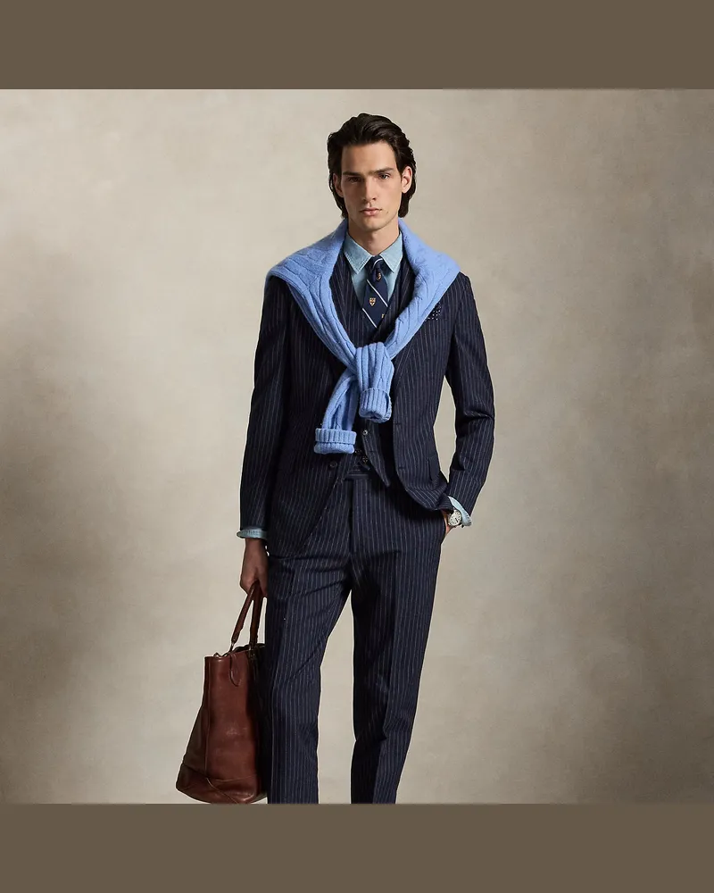 Ralph Lauren Dreiteiliger Polo-Nadelstreifenanzug Blue