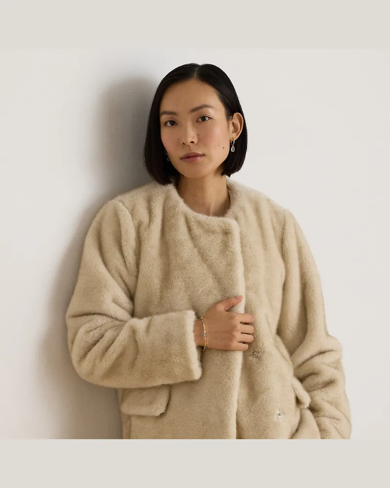 Ralph Lauren Mantel aus Kunstpelz Cream