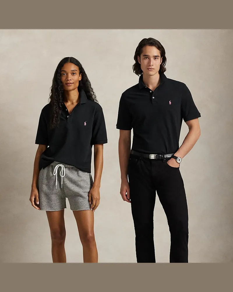 Ralph Lauren Stretchpiqué-Poloshirt mit Pink Pony Black