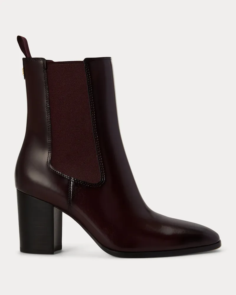 Ralph Lauren Stiefelette Raelynn aus glasiertem Leder Red