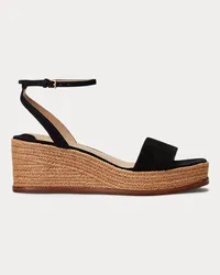 Ralph Lauren Espadrille Leona aus Wildleder Black