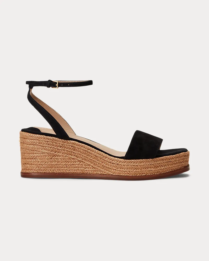 Ralph Lauren Espadrille Leona aus Wildleder Black