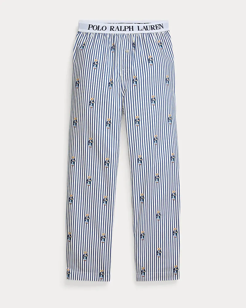 Ralph Lauren Gestreifte Pyjamahose mit Polo Bear Multi