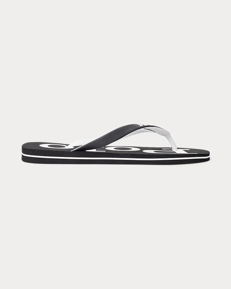 Ralph Lauren Flip-Flop Bolt mit Logo Black