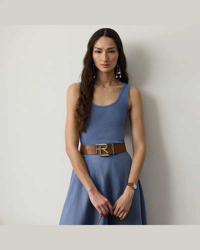 Ralph Lauren Geripptes Tanktop Ellis mit Baumwolle Blue