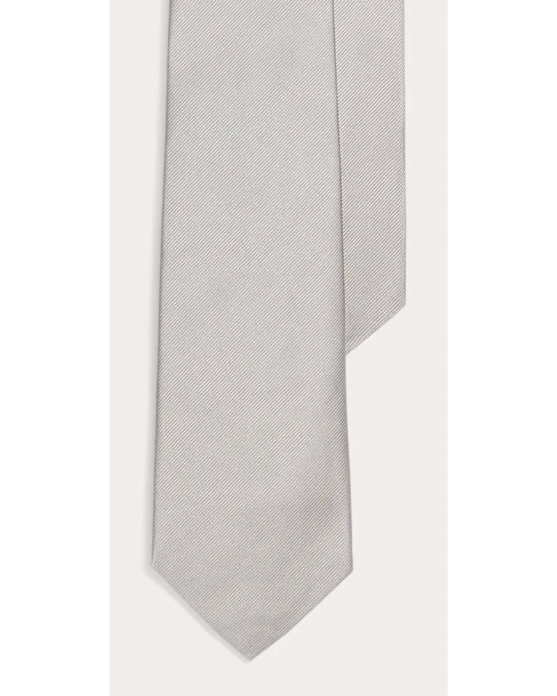 Ralph Lauren Schmale Krawatte aus Seidenrips Grey
