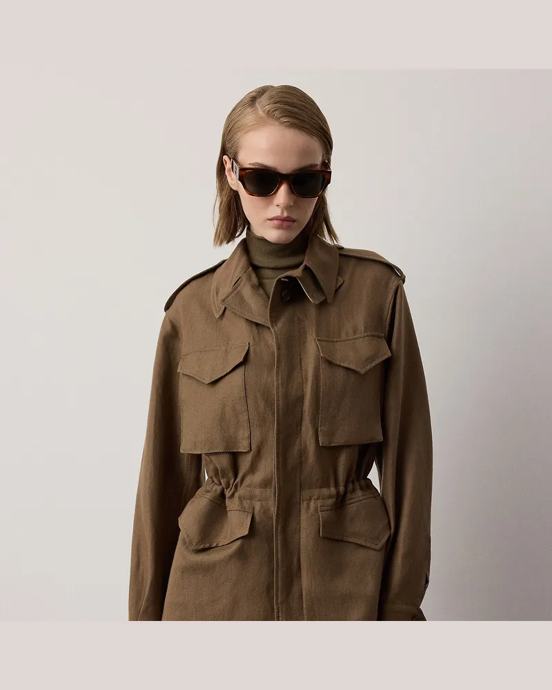 Ralph Lauren Feldjacke Milton aus Kaschmir und Leinen Brown