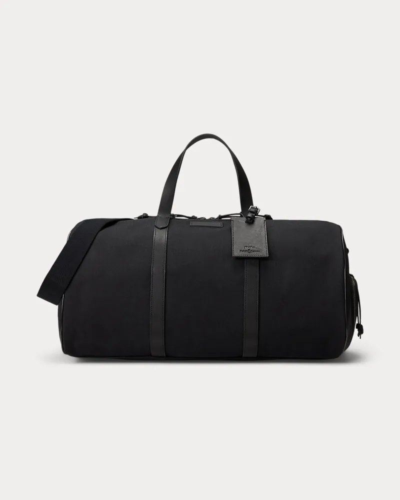 Ralph Lauren Oxford-Reisetasche mit Lederbesatz Black