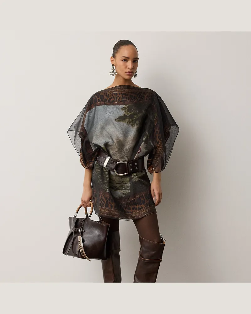 Ralph Lauren Tageskleid Orianne aus Twill-Organza Tan