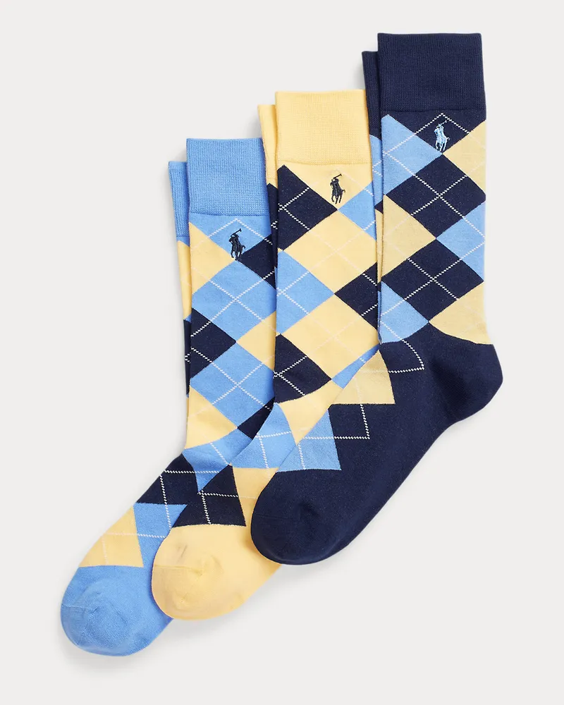 Ralph Lauren 3er-Pack Socken mit Argyle-Muster Blue